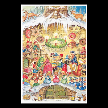 Adventskalenderkort FAIRY TALE 1958 - Dubbel-kort med kuvert - 991