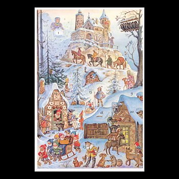 Adventskalenderkort FAIRY TALE 1953 - Dubbel-kort med kuvert - 991