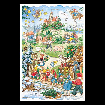 Adventskalenderkort FAIRY TALE 1956 - Dubbel-kort med kuvert - 991
