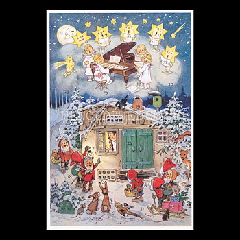 Adventskalenderkort FAIRY TALE 1957 - Dubbel-kort med kuvert - 991