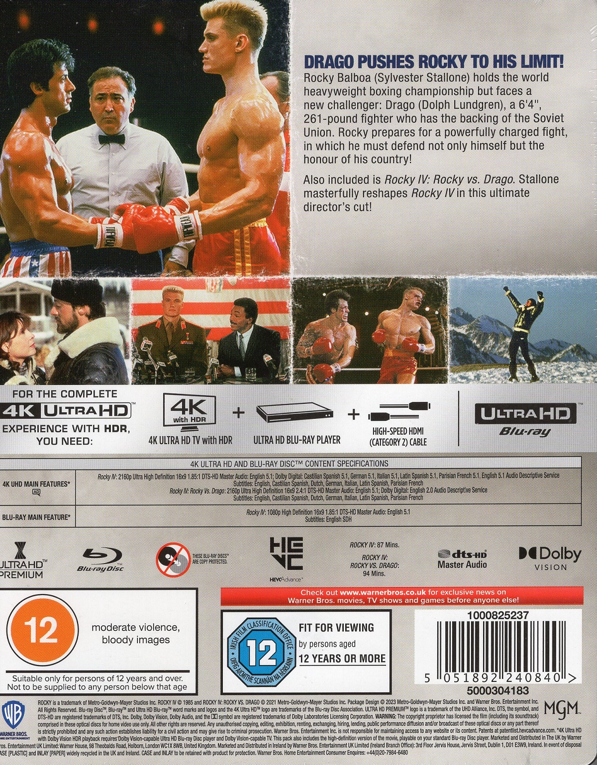 Rocky IV (Steelbook) (ej svensk text) (4K Ultra HD + Blu-ray) - 2