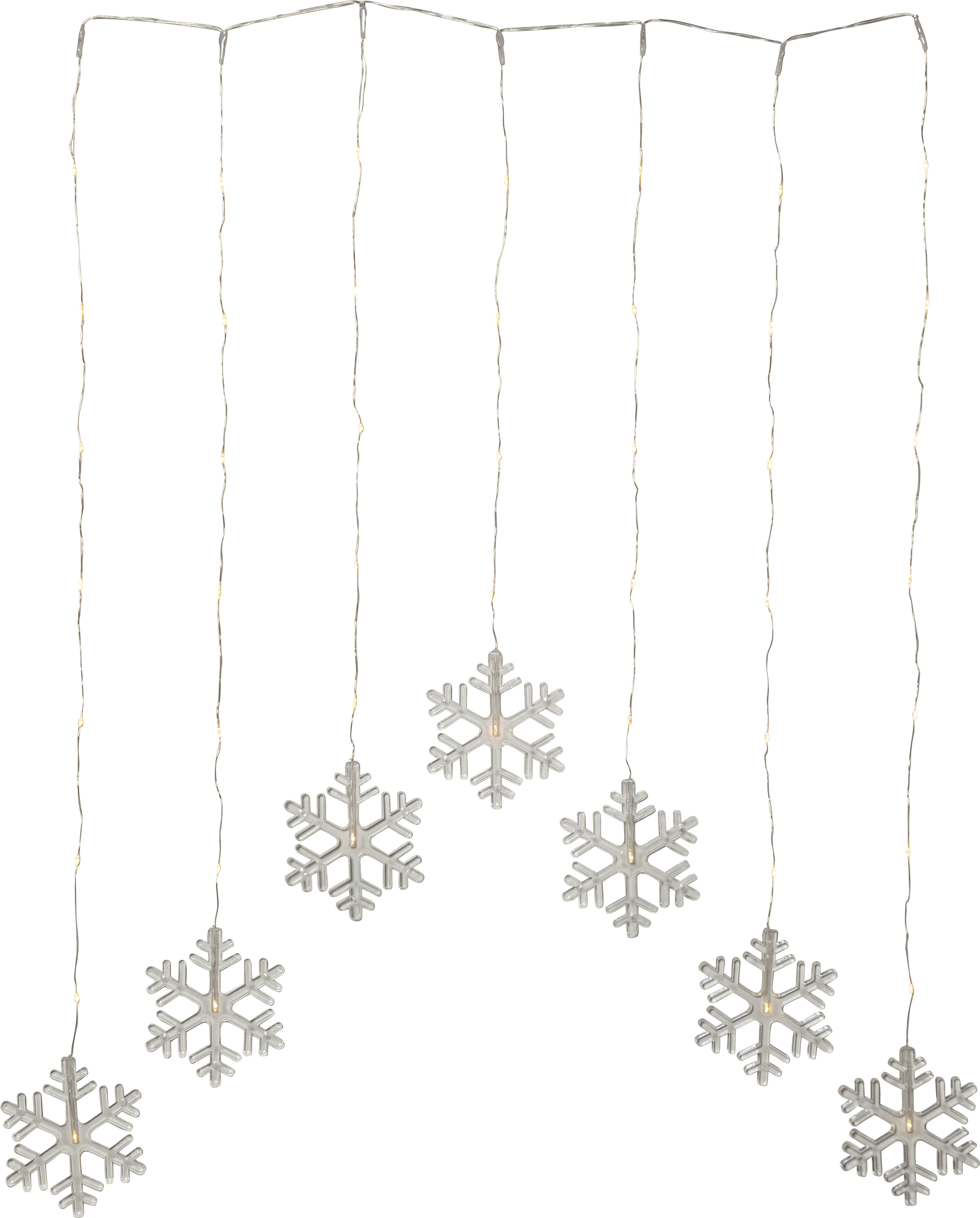 Ljusgardin 7 snöflingor batteridriven 85 cm - 3