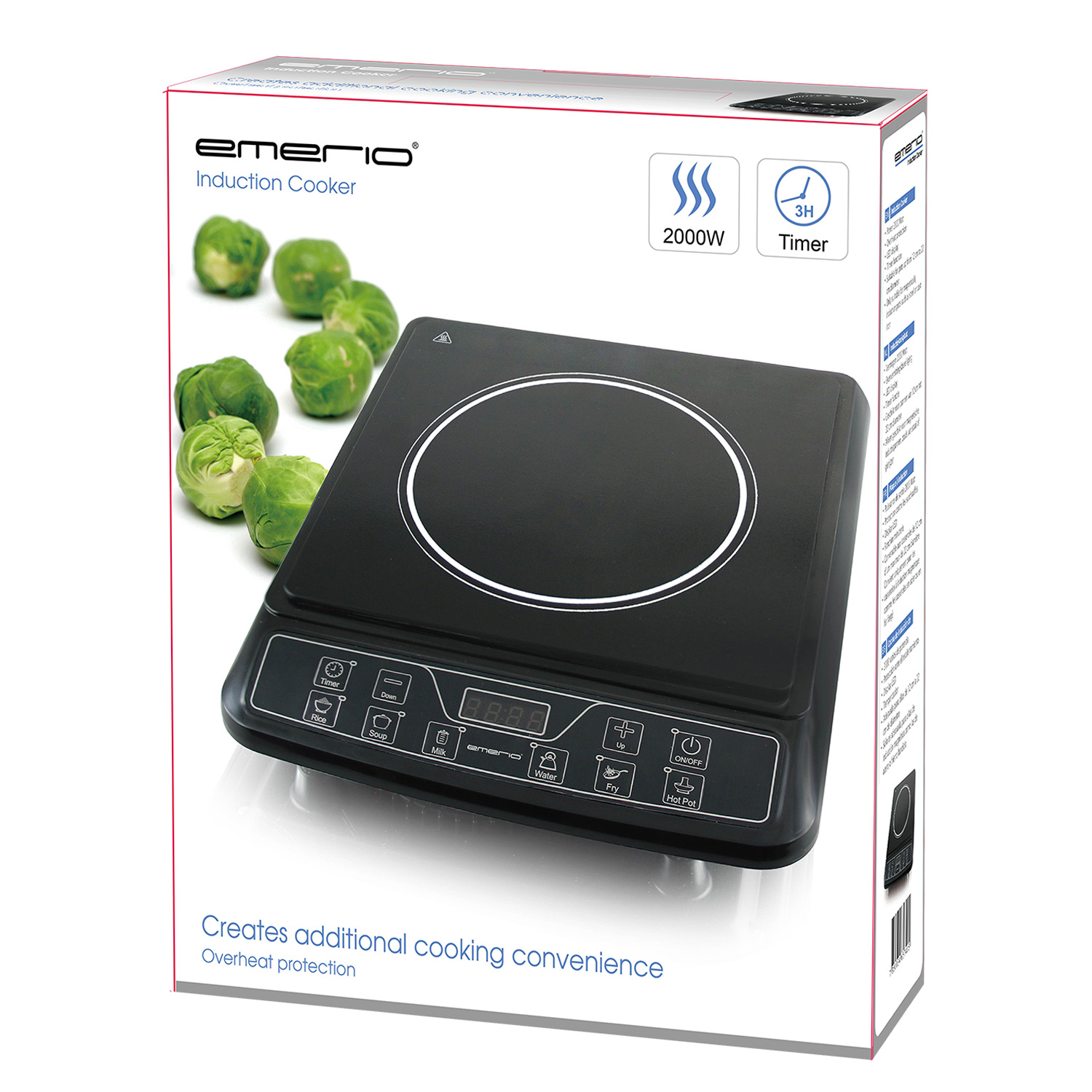 Induktionsplatta Timer 2000W