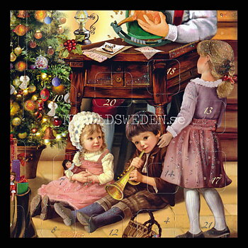 Adventskalenderkort Nostalgi Tomtar - Dubbel-kort med kuvert - 990