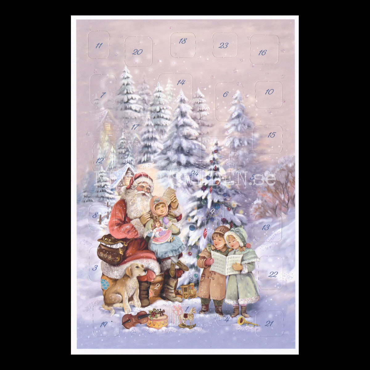 Adventskalenderkort Nostalgi Tomtar - Dubbel-kort med kuvert - 990