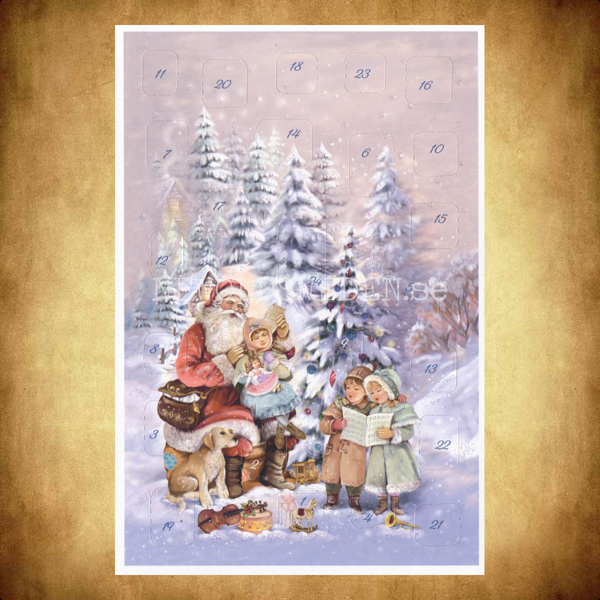 Adventskalenderkort Nostalgi Tomtar - Dubbel-kort med kuvert - 990 - 2