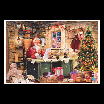 Adventskalenderkort Nostalgi Tomtar - Dubbel-kort med kuvert - 990
