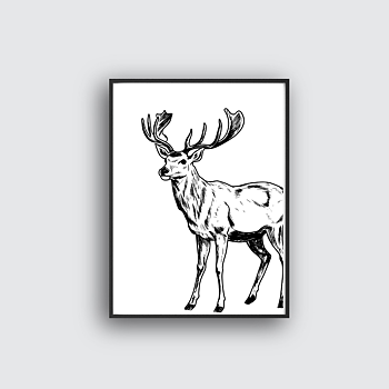 Deer illustration poster