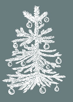 Christmas tree illustration poster