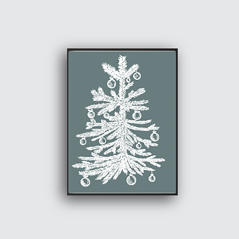 Christmas tree illustration poster