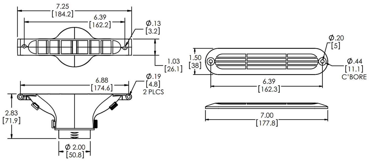 Defrost / Ventil / Luftintag till värmepaket 51mm - 4