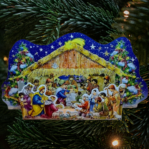 Adventskalender med julkrubba, väldigt fin