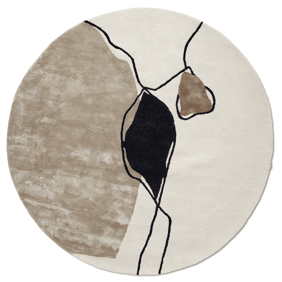 Abstract  Ivory Rund 200cm