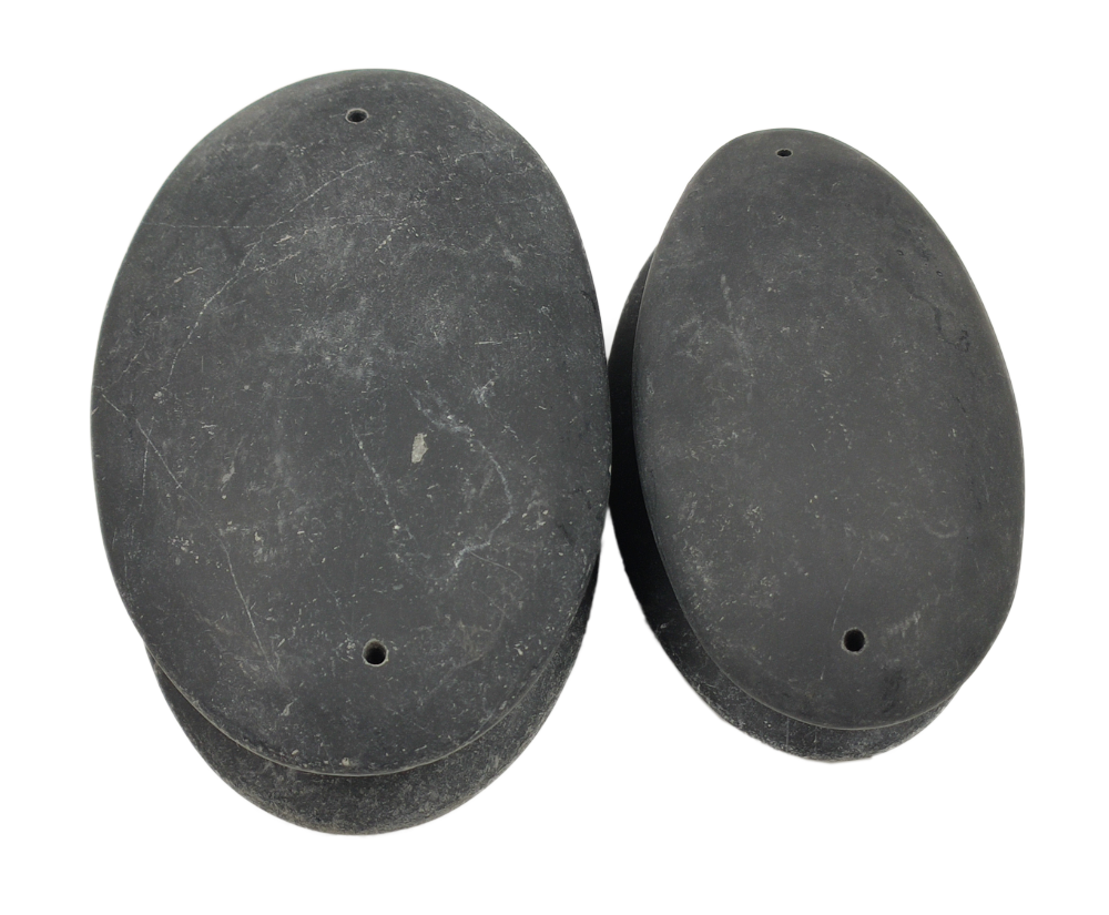 Massage Tools Stone - Oval with Holes - 4 Pack - 3