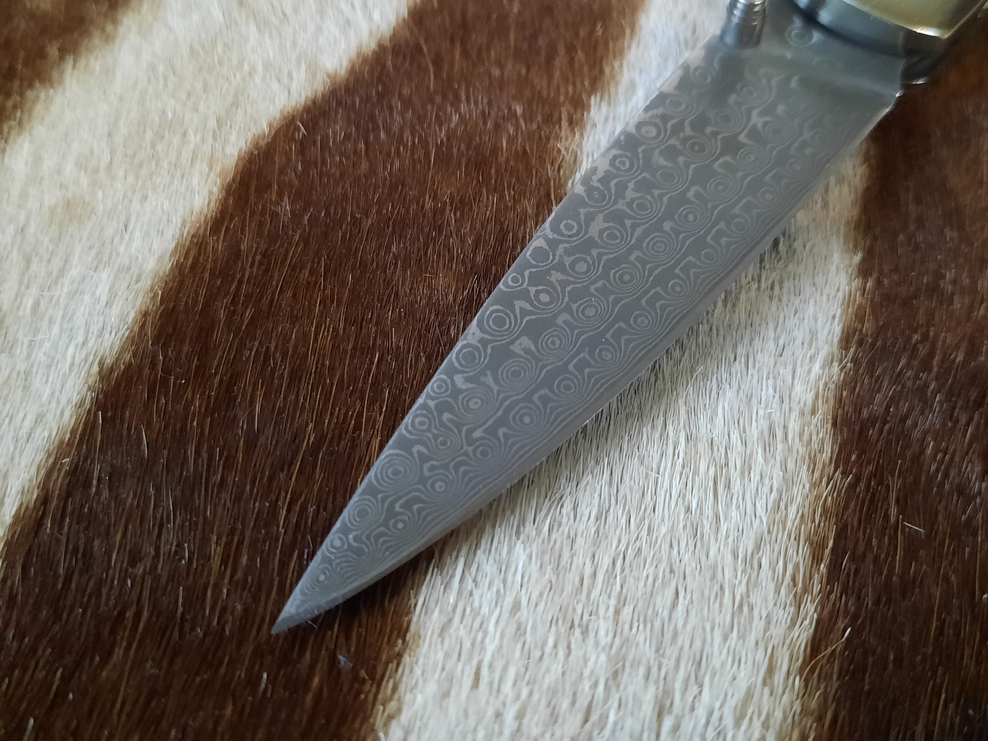 50%  RABATT -   UNIKT MATERIAL 150 MILJONER ÅR -  Damascus Liner lock  SÅLD! - 4