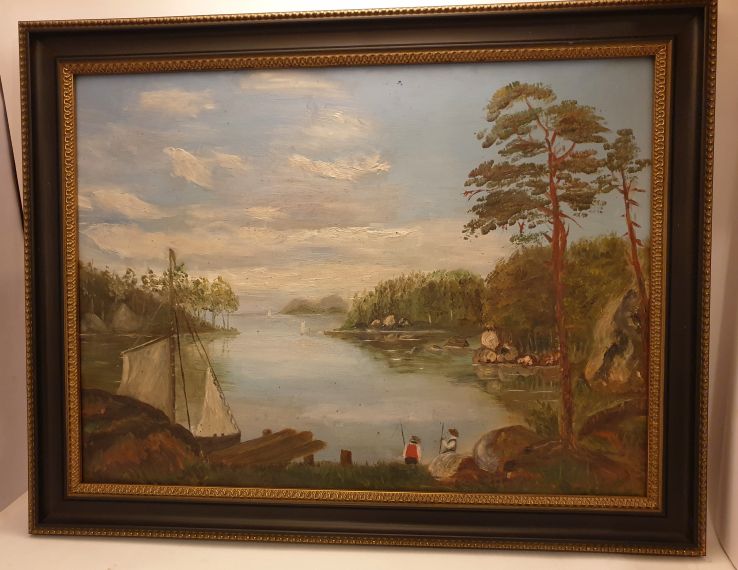 Glass paintings a pair 19th century - 2