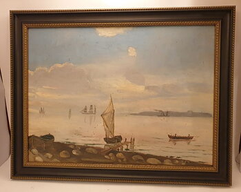 Glass paintings a pair 19th century