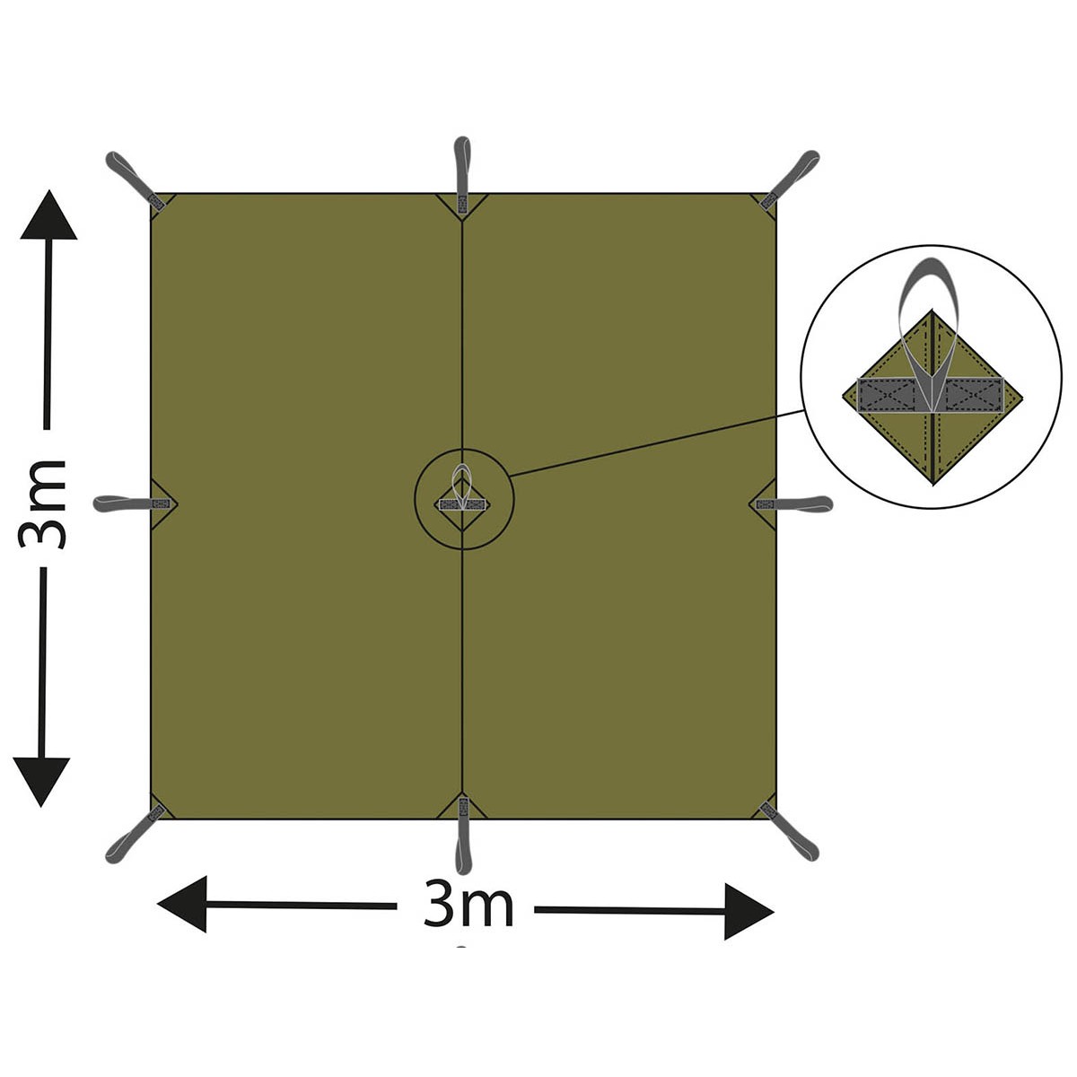 Tarp Extrem Grön 3 x 3 m, MFH - 4