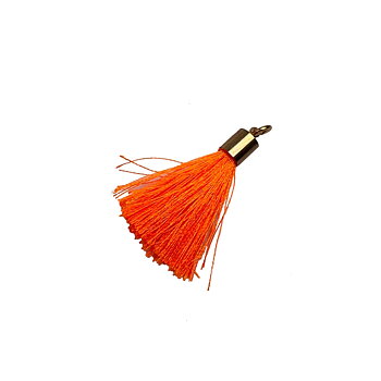 Tofs med metallhylsa orange