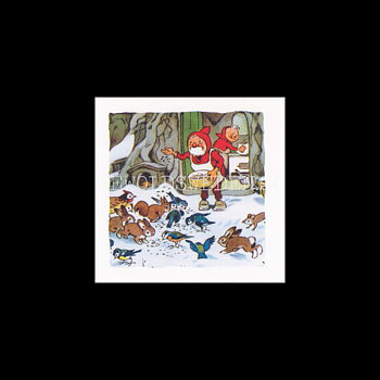 Adventskalenderkort Vintage - Fritz Baumgarten - Dubbel-kort med kuvert - 991