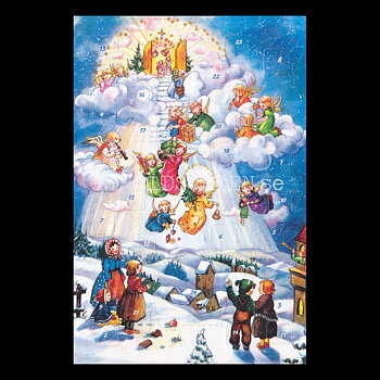 Adventskalenderkort Vintage - Dubbel-kort med kuvert - 991