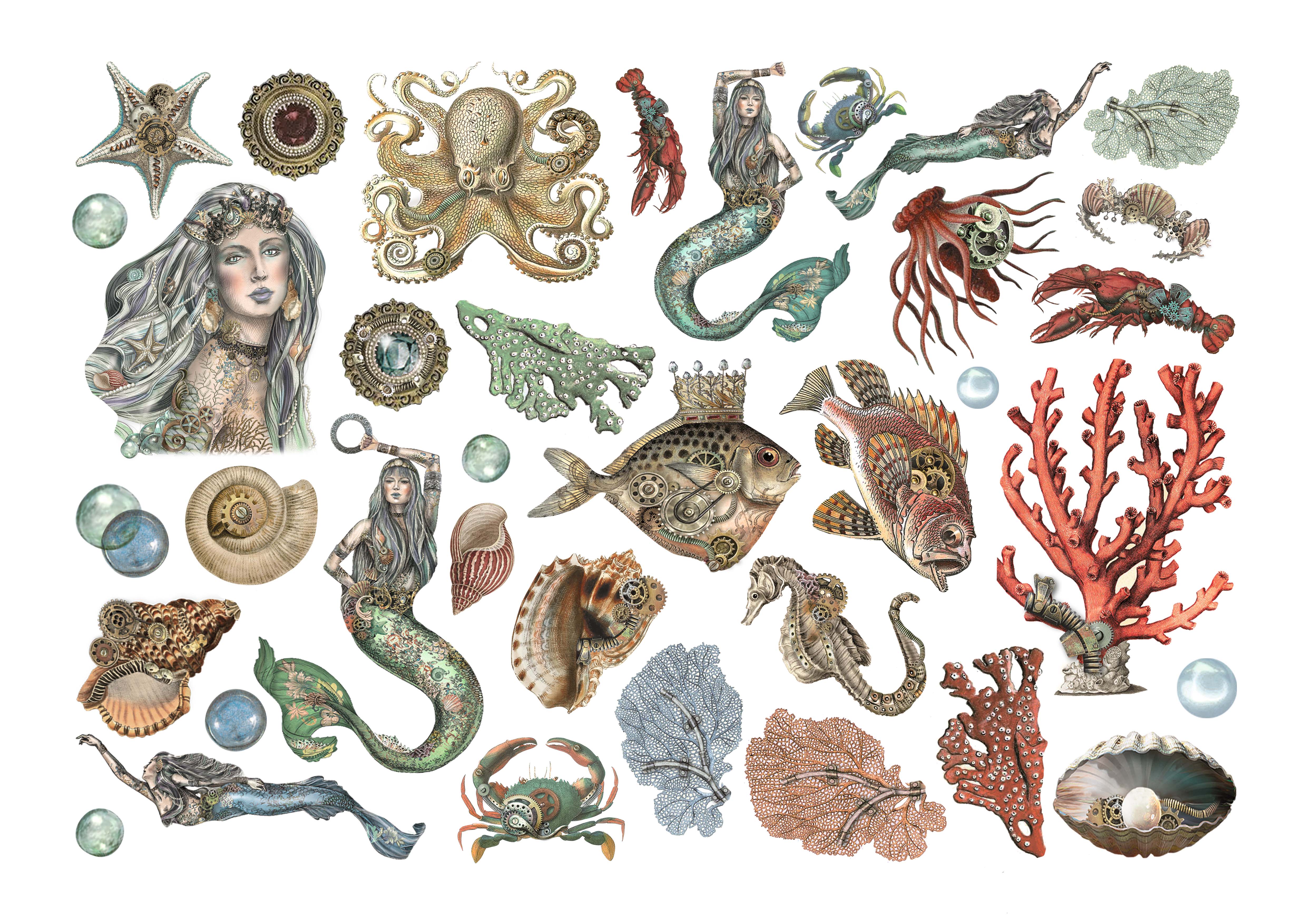 Stamperia - Ephemera - Songs of the Sea mermaids - 3