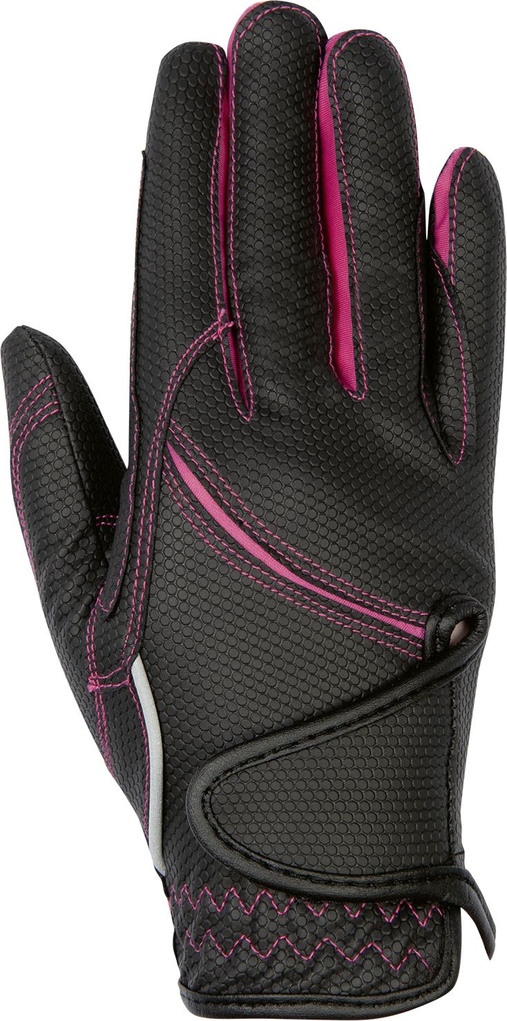 RIDHANDSKAR FASHION SVART/ROSA