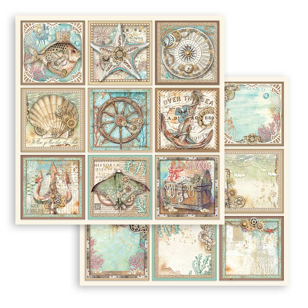 Stamperia - Songs of the Sea - 10 olika dubbelsidiga ark 12x12" - 8