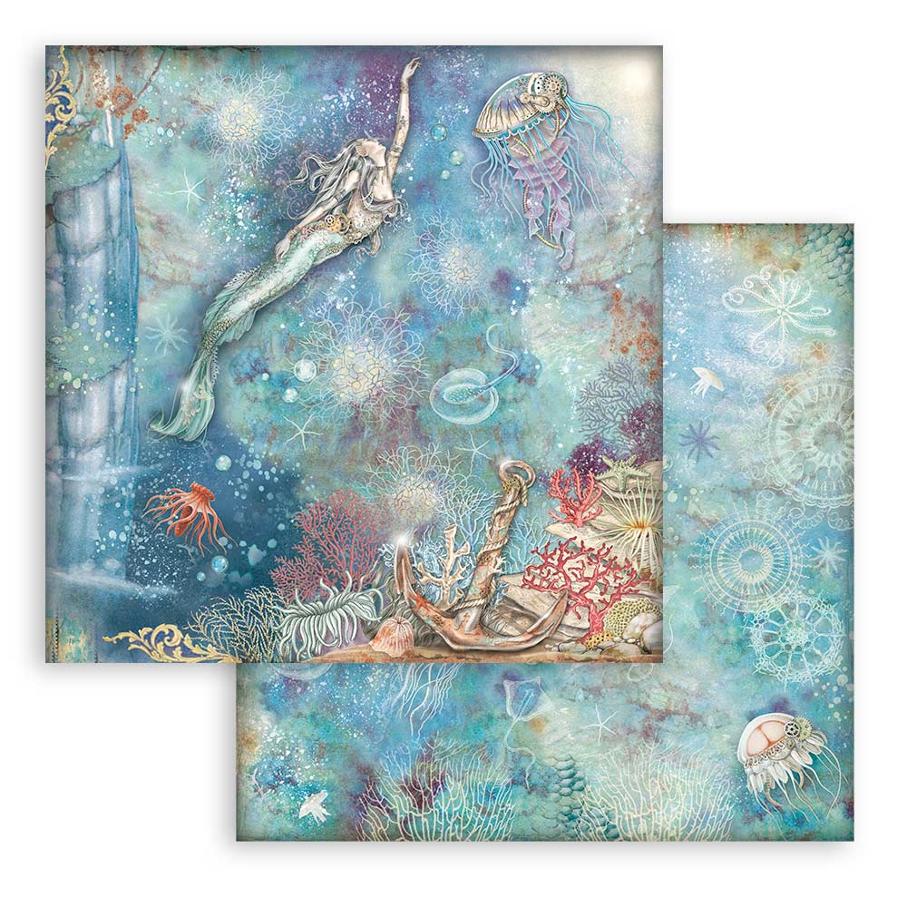 Stamperia - Songs of the Sea - 10 olika dubbelsidiga ark 12x12" - 5