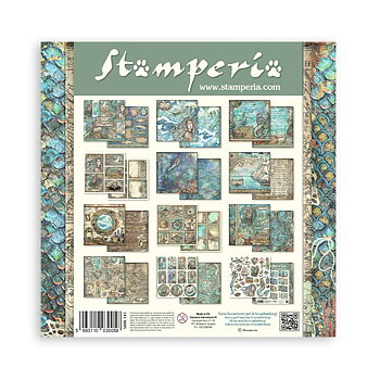 Stamperia - Songs of the Sea - 10 olika dubbelsidiga ark 12x12"