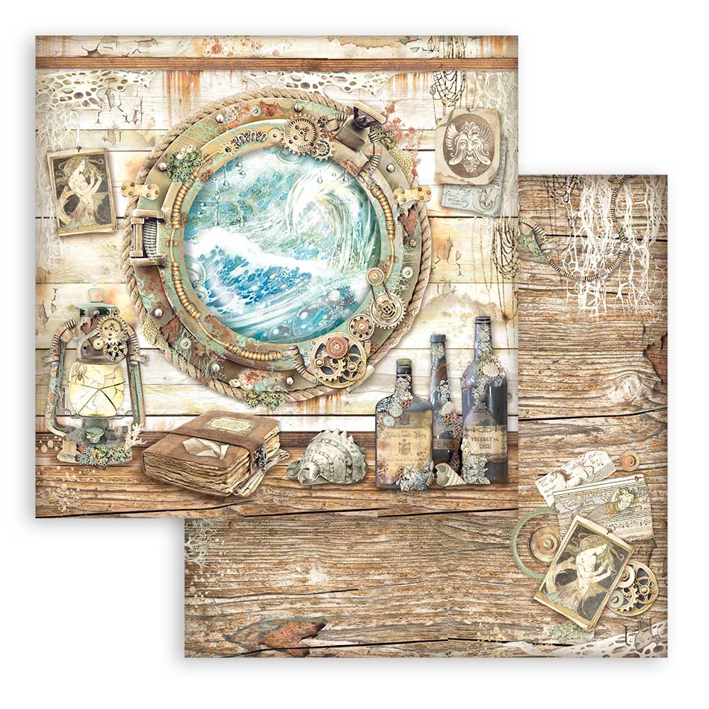 Stamperia - Songs of the Sea - 10 olika dubbelsidiga ark 8x8" - 7