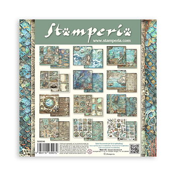 Stamperia - Songs of the Sea - 10 olika dubbelsidiga ark 8x8"