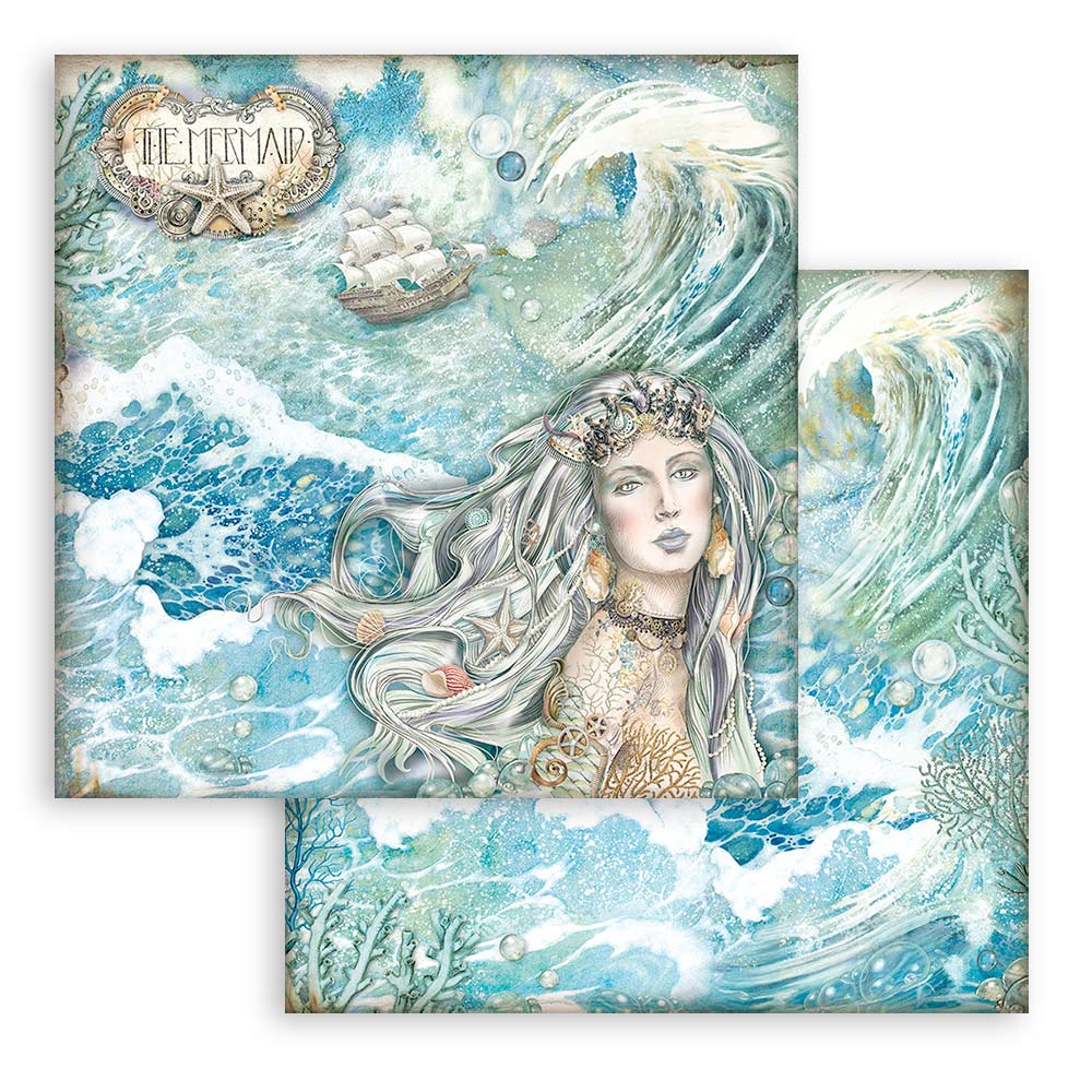 Stamperia - Songs of the Sea - 10 olika dubbelsidiga ark 8x8" - 2