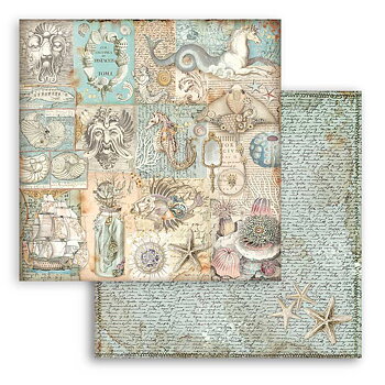 Stamperia - Dubbelsidigt ark - Songs of the Sea texture  - 12x12"