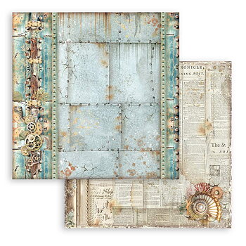 Stamperia - Dubbelsidigt ark - Songs of the Sea mechanism border - 12x12"