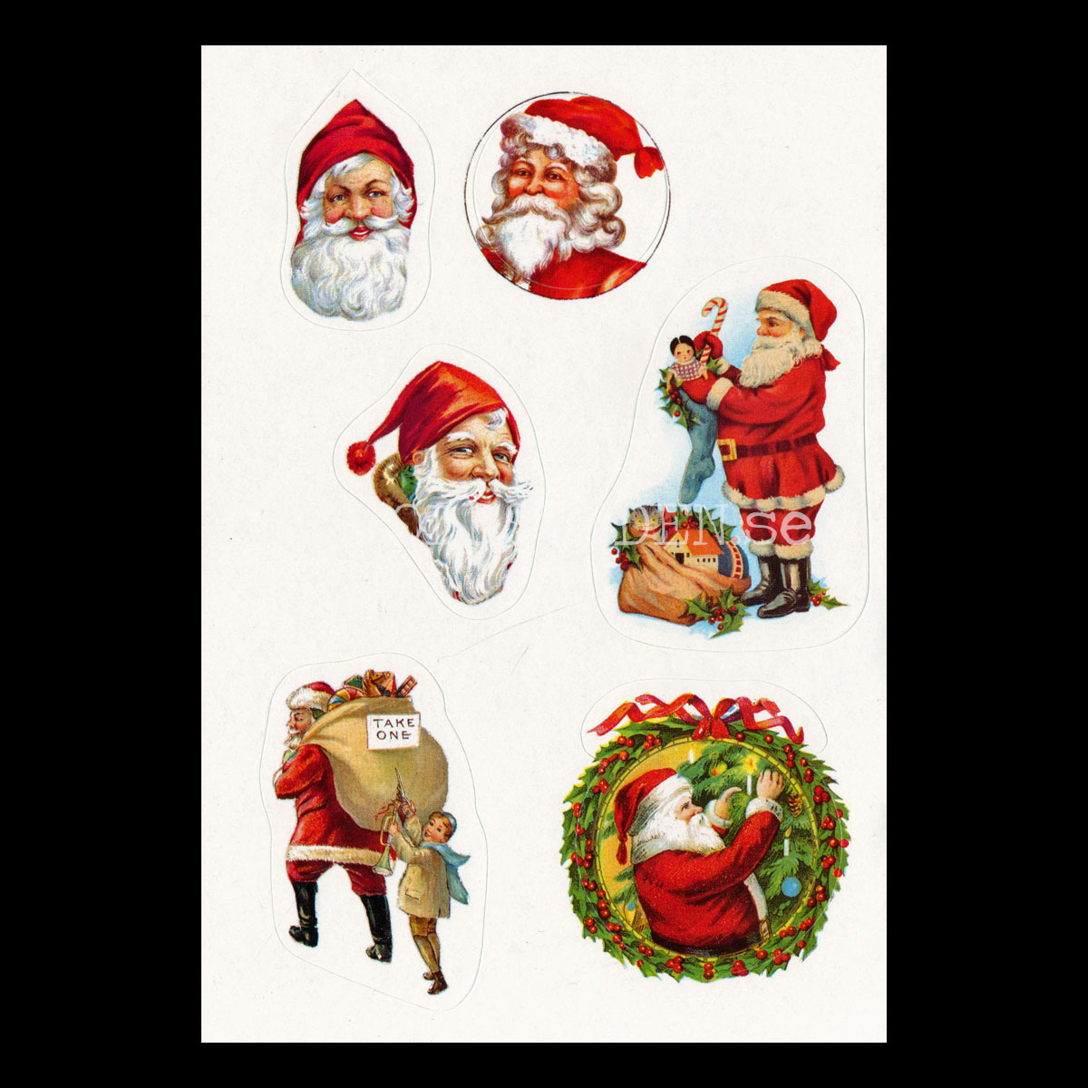 Old-Time SANTA CLAUS Vintage Stickers 24 stycken - 955 - 5