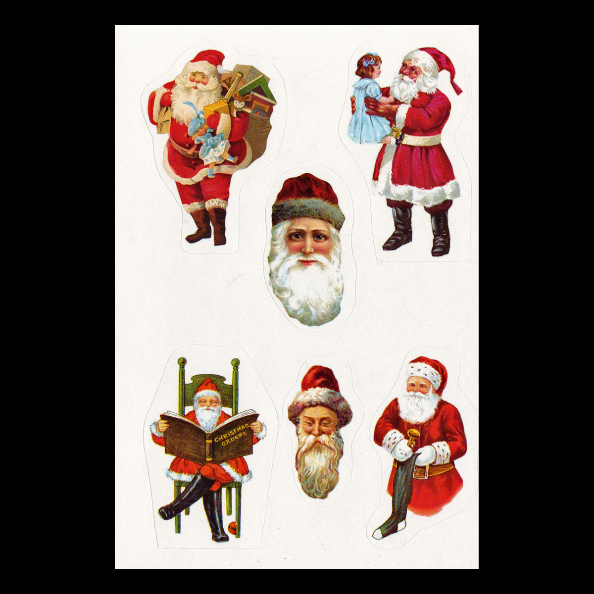 Old-Time SANTA CLAUS Vintage Stickers 24 stycken - 955 - 2