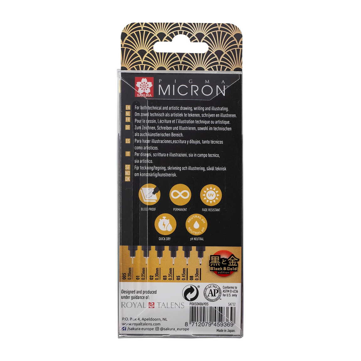 Sakura Pigma Micron Black & Gold Edition Set 6 - 4