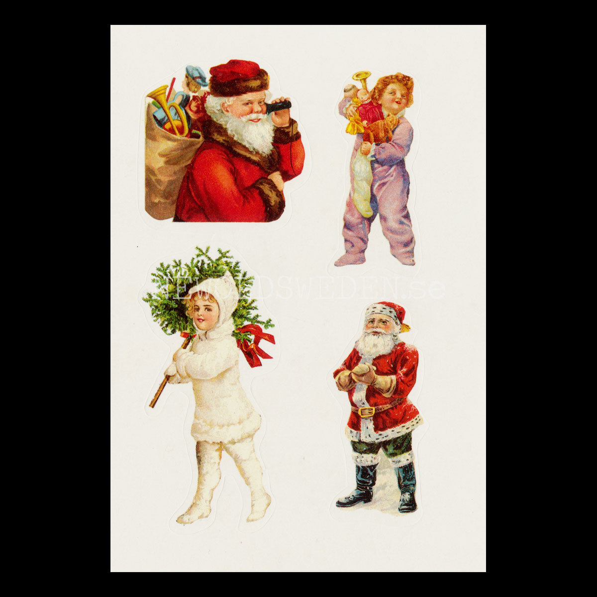 Old-Time CHRISTMAS Vintage Stickers 17 pieces - 955 - 3