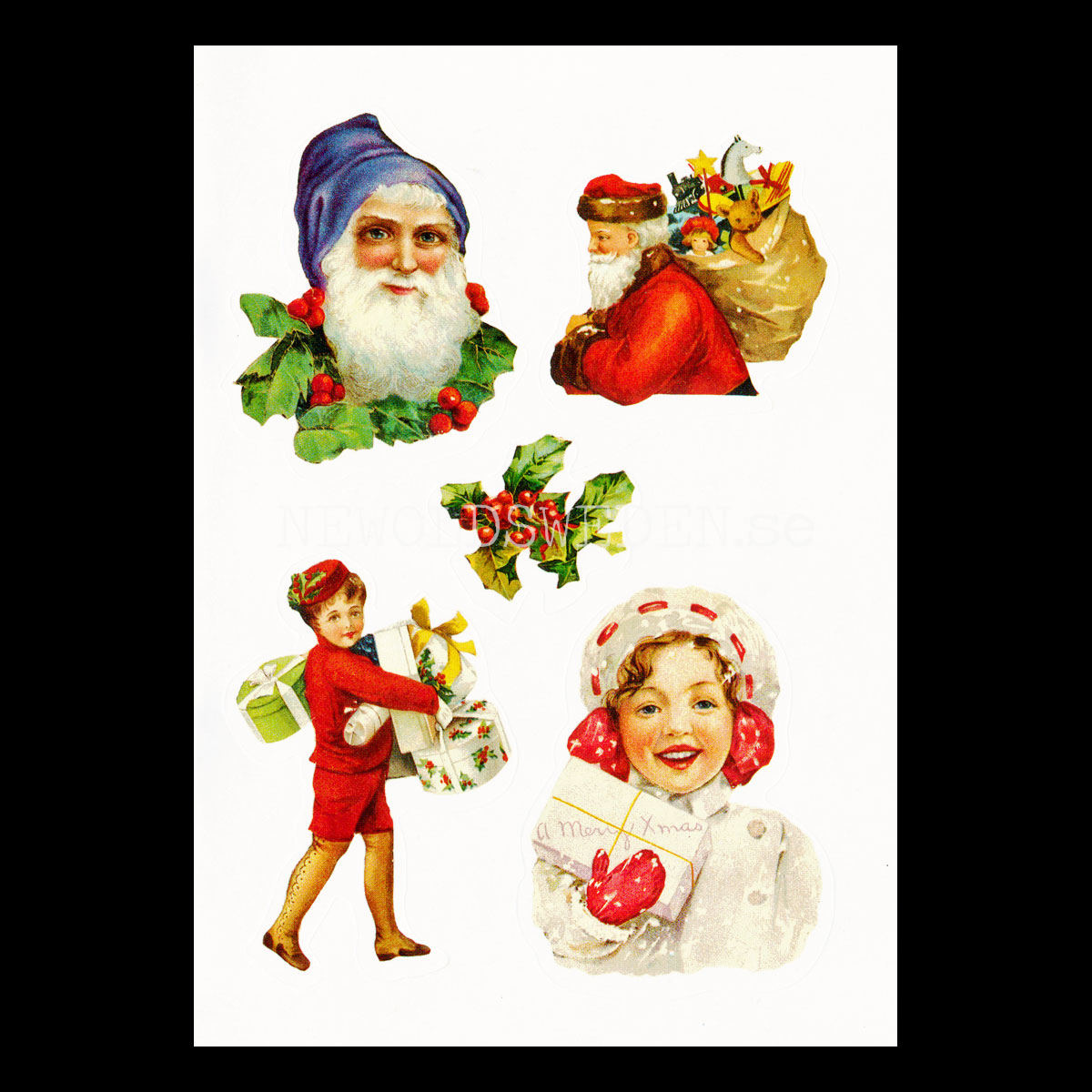 Old-Time CHRISTMAS Vintage Stickers 17 pieces - 955 - 4