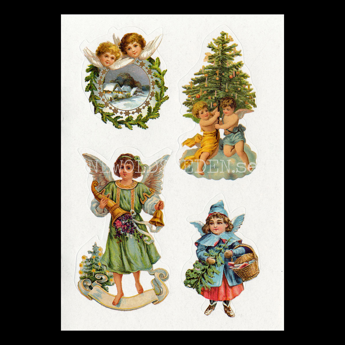 Old-Time CHRISTMAS ANGELS Vintage Stickers 21 pieces - 955 - 4
