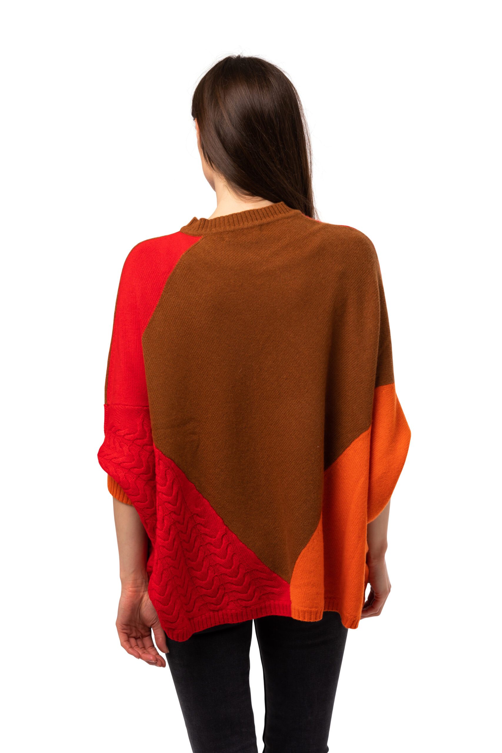 Lyxponcho med rundhals och kort ärm, från 8 design cashmere, endast 1 kvar - 2