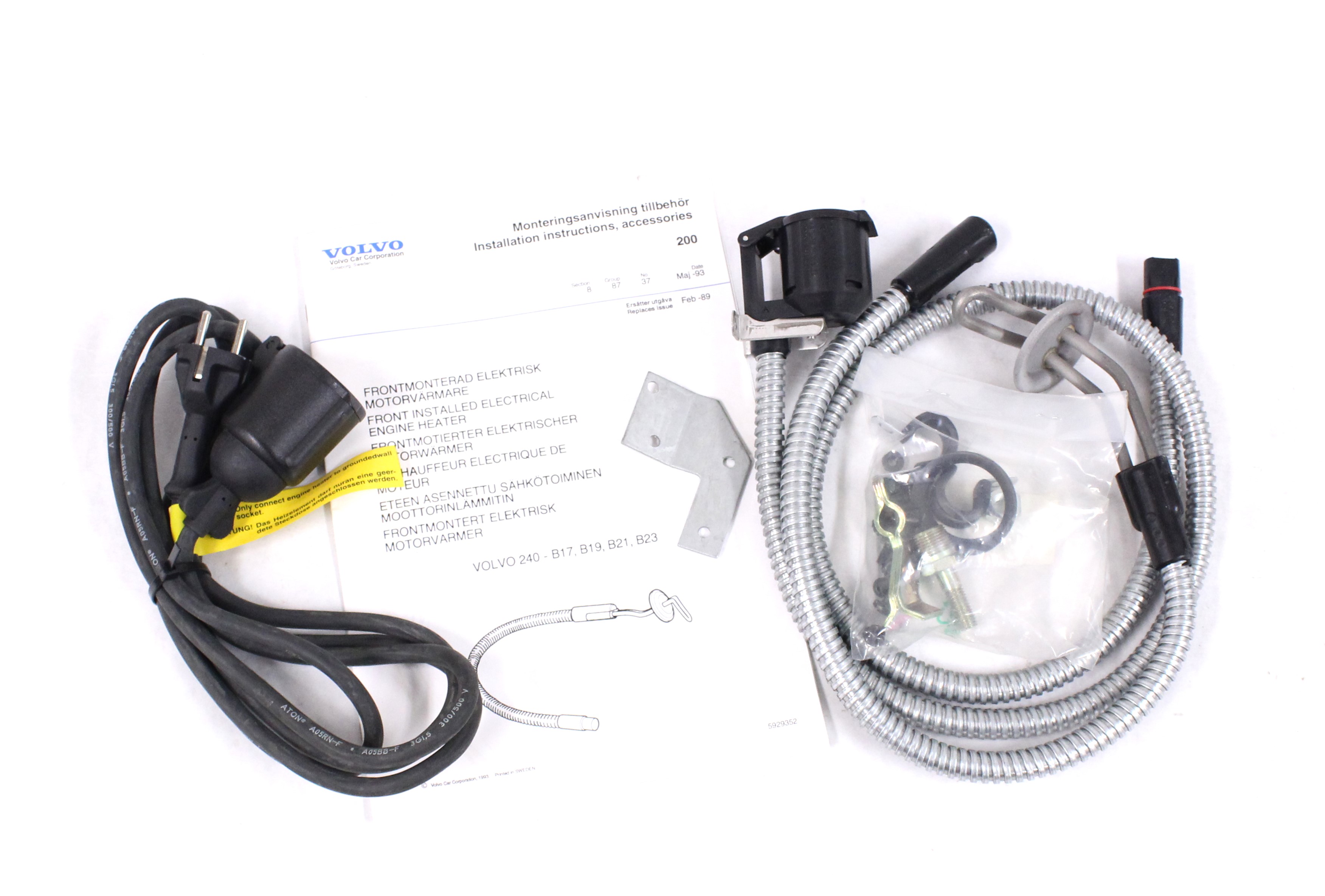 Engine heater kit, 240 B19/B21/B23