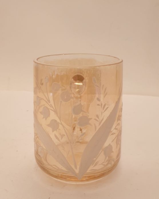 Vase/jug galss enamel painted lily of the valley - 2