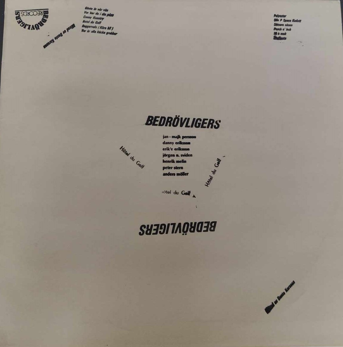 Bedrövligers – Hotel Du Golf - LP (Secondhand)