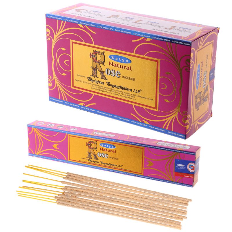 Satya Naturliga Rose Rökelse Stickor 15g