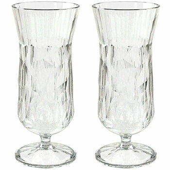 Club No. 17 Drinking glass Plastic 400 ml Crystal Clear 2-pack