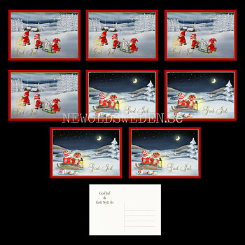 Julkort 8-pack 2 motiv - Charlotta Carlqvist