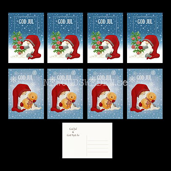 Julkort 8-pack 2 motiv - Charlotta Carlqvist