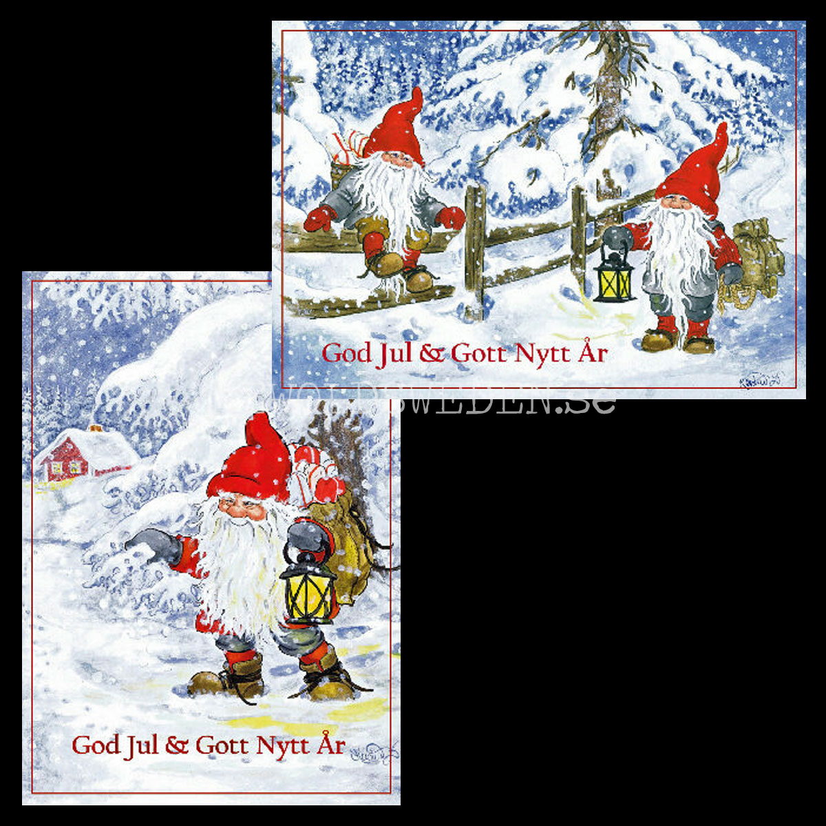Julkort 8-pack 2 motiv - Kerstin Svensson
